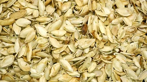 Empty pumpkin seed shells close-up Stock Footage 273707434