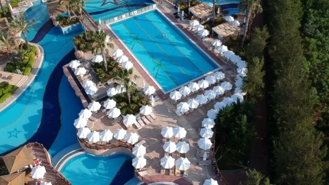 Empty pure resort swimming pool Stock Footage 111072568