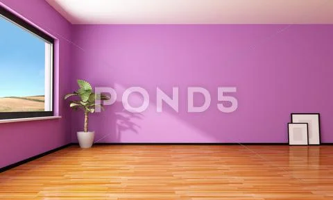 Empty purple interior Stock Illustration
