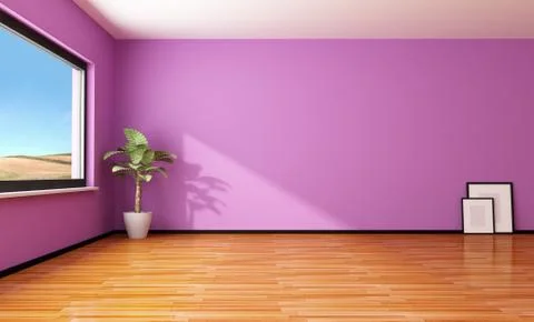 Empty purple interior Stock Illustration
