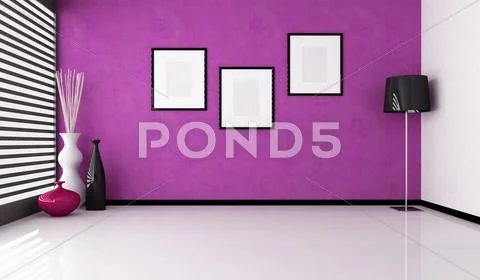 Empty purple interior Stock Illustration