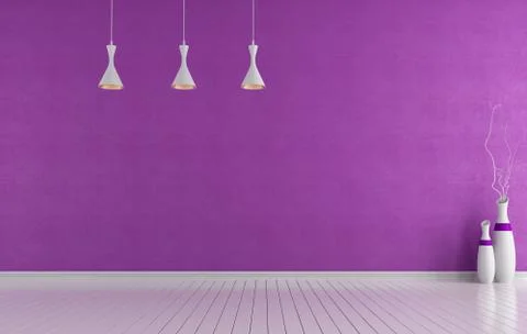 Empty purple room Foto stock