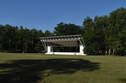 The empty quiet open stage at the park in Obihiro Japan Stock-Fotos