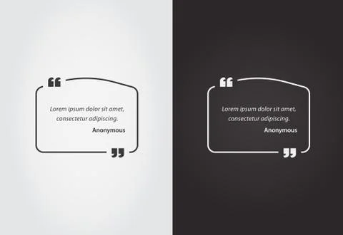 Empty Quote Template Bubble. Template Vector Set. Stock Illustration