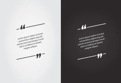 Empty Quote Template Bubble. Template Vector Set. Stock Illustration