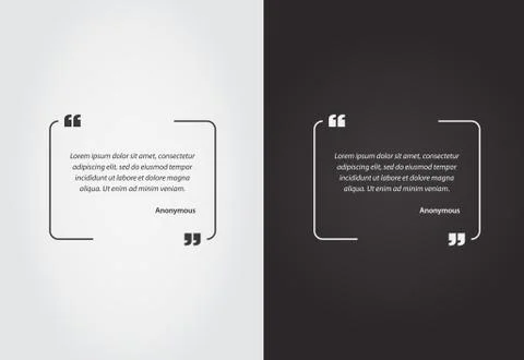 Empty Quote Template Bubble. Template Vector Set. Stock Illustration