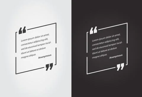Empty Quote Template Bubble. Template Vector Set. Stock Illustration