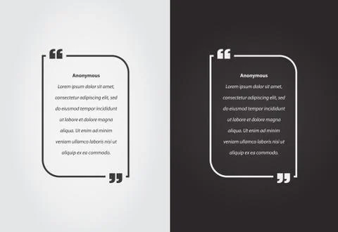 Empty Quote Template Bubble. Template Vector Set. Stock Illustration