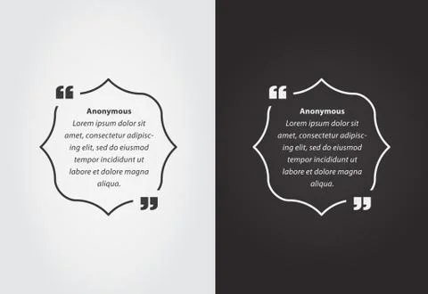 Empty Quote Template Bubble. Template Vector Set. Stock Illustration