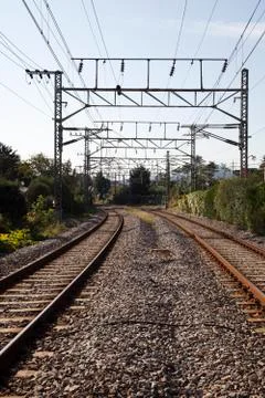 An empty railway Stock Photos