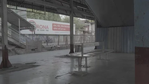 Empty railway station in Mumbai during Covid-19 Pandemic 2020 스톡 동영상 199015871