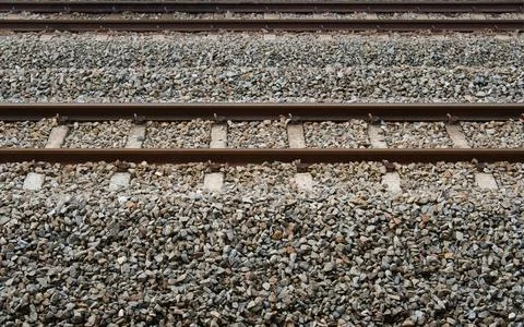 Empty railway tracks. Stock Photos