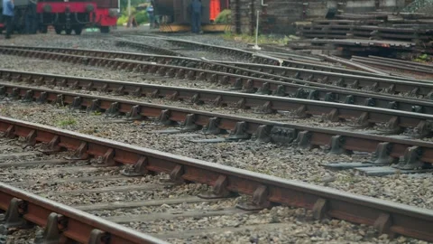 Empty railway yard,  4k Stock Footage 249390602