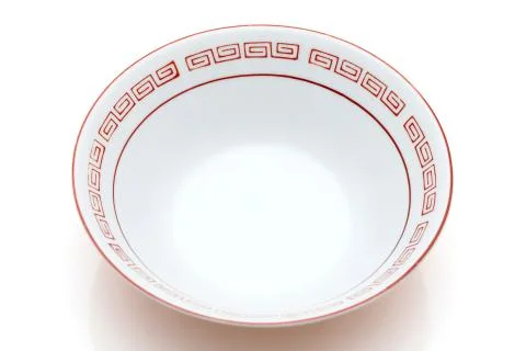 Empty ramen donburi of raimon pattern Stock Photos