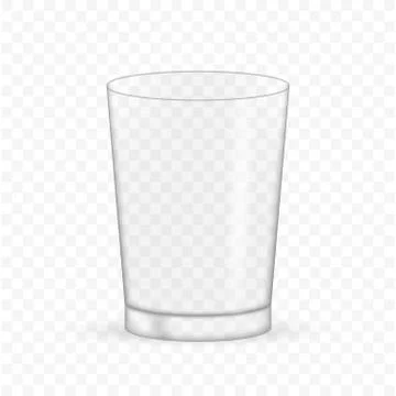 Empty realistic transparent glass. Vector stock illustration. Stock Illustration