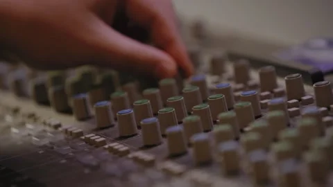 Empty recording studio interior with mixing console and acoustic panels Stock Footage 306122300