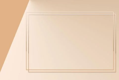 Empty Rectangle Double Frame On Very Modern &amp; Clean Cream Gradient Background Stock Illustration