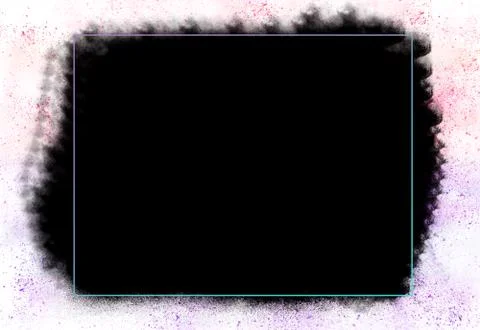 Empty Rectangle Frame With Black Mask On White Sprinkle Background Template Illustrazione stock