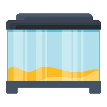 An empty rectangular aquarium. Vector illustration isolated on a white back.. Stock Illustration