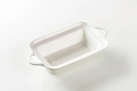 Empty rectangular baking dish with handles Stock Photos
