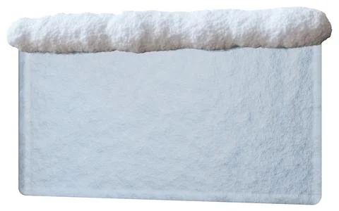 This empty rectangular banner features a snow cap on top, perfect for text .. Illustrazione stock