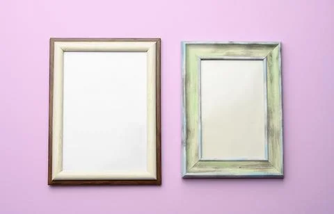 Empty rectangular blank wooden frame Foto stock
