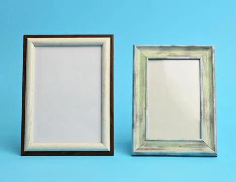 Empty rectangular blank wooden frame Foto stock