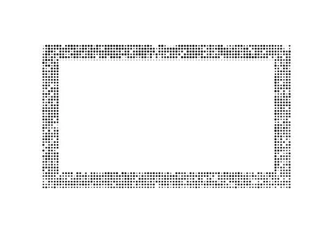 Empty rectangular border frame made of halftone dotted texture. Stock Illustration