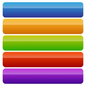 Empty rectangular button, banner backgrounds with rounded corners Illustrazione stock