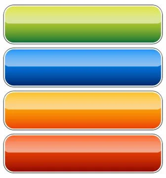 Empty rectangular button, banner backgrounds with rounded corners Stock Illustration