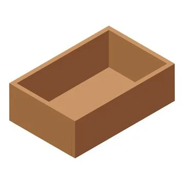 Empty rectangular cardboard box standing on a surface Stock Illustration