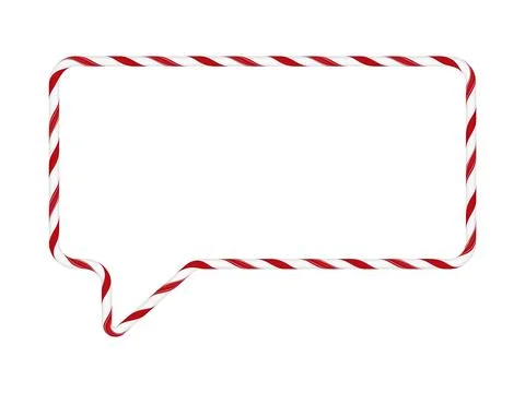 Empty rectangular dialog box made of striped candy cane. Ilustración de archivo