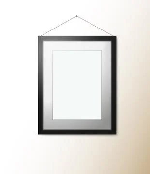 Empty rectangular picture frame with shadow on wall イラスト素材