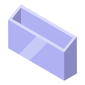 Empty rectangular plastic container with glossy finish, isometric view Stock Illustration