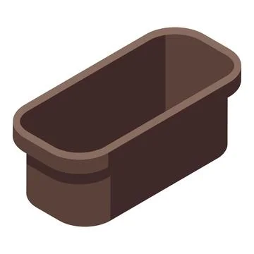 Empty rectangular plastic container isometric view Stock Illustration