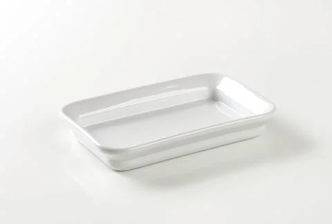 Empty rectangular plastic food container Stock Photos