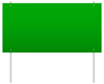 Empty rectangular road sign on poles. (poles with holes) Stock Illustration