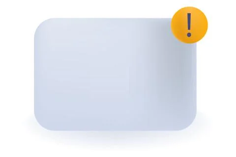 Empty Rectangular Shape Copy Space Text Box with Exclamation Mark in Circle in Stock Illustration