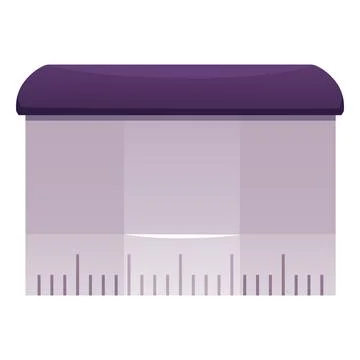 Empty rectangular transparent container, with measuring division at the bottom Ilustración de archivo