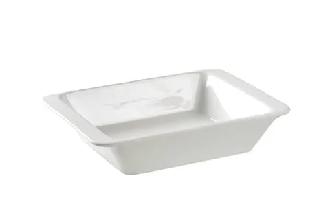 Empty rectangular white food container Stock Photos