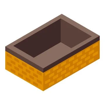 Empty rectangular wicker basket standing on white background 스톡 일러스트