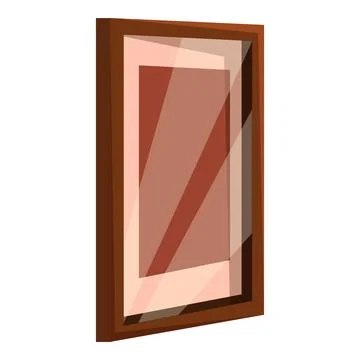 Empty rectangular wooden picture frame standing on a surface Stock Illustration