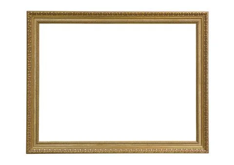 Empty rectangular wooden picture frame. Isolated. Close-up. Foto stock