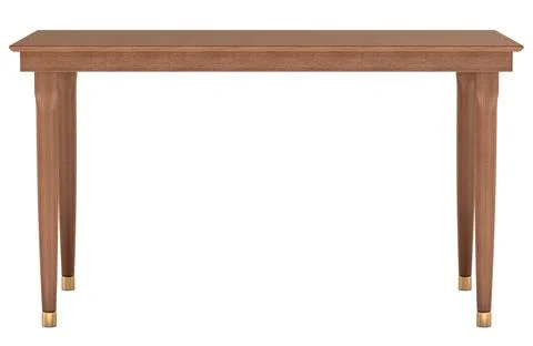 Empty rectangular wooden table, long. 3D rendering Illustrazione stock