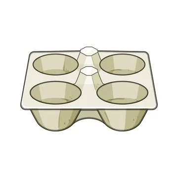 Empty recycled pulp fiber egg carton holder Stock Illustration