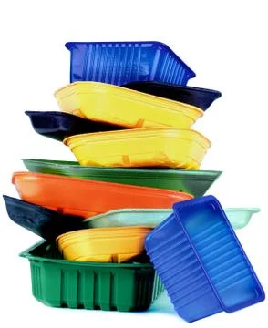 Empty Recycled Trays Stock Photos