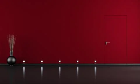 Empty red and black room Stock Illustration