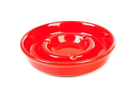 Empty red ashtray Foto stock