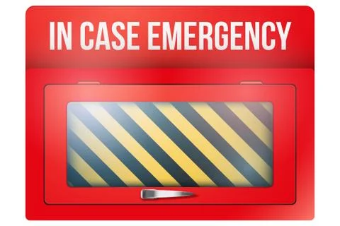 Empty red box with in case of emergency Illustrazione stock