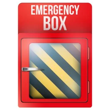 Empty red box with in case of emergency Stock Illustration